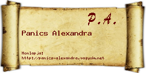 Panics Alexandra névjegykártya